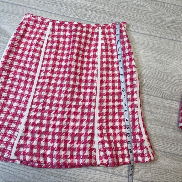 Isabel & Nina Pink White Tweed Blazer Skirt Set Coquette Chic Women’s size 8 - Picture 17 of 17